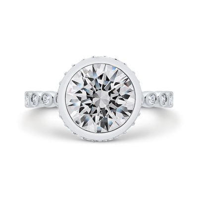 14K White Gold Diamond Engagement Ring (Semi-Mount)