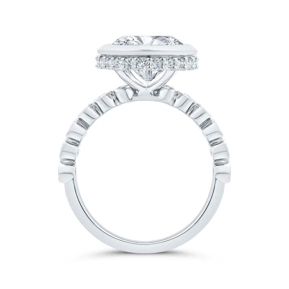 14K White Gold Diamond Engagement Ring (Semi-Mount)