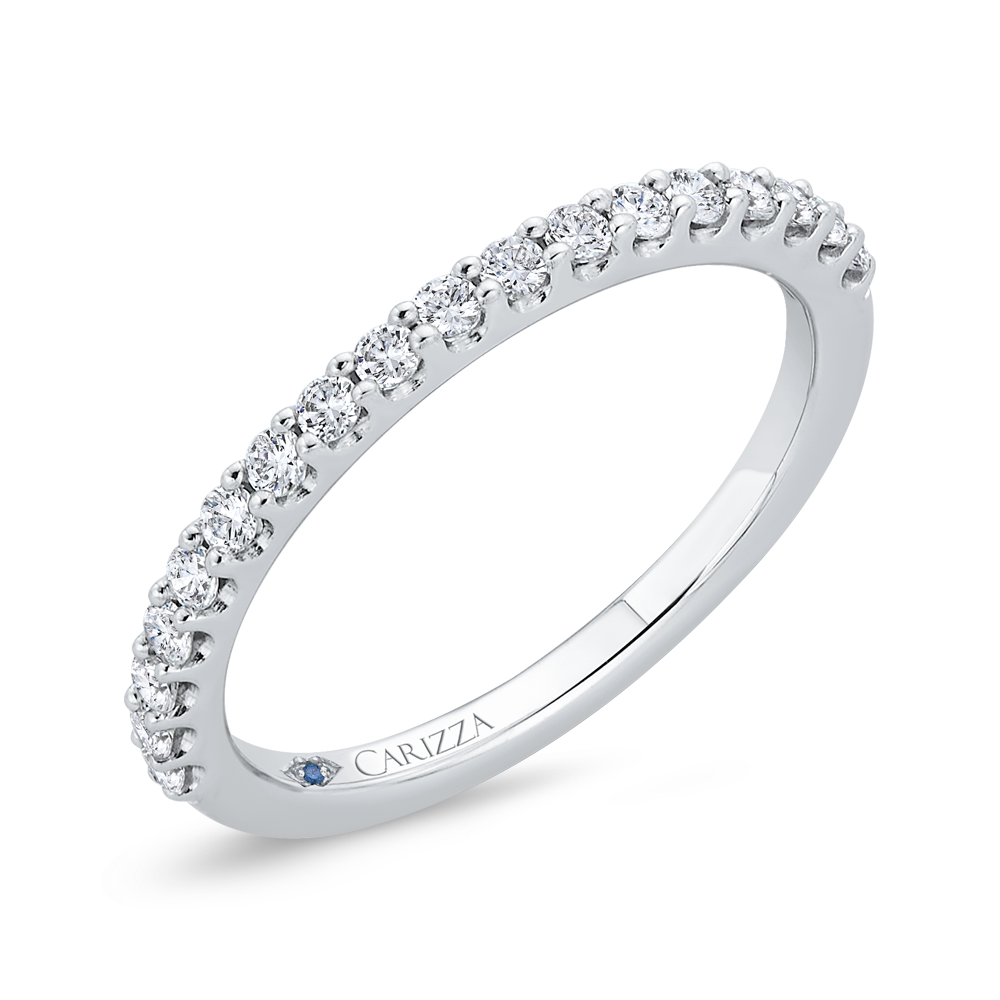 14K White Gold Diamond Wedding Band