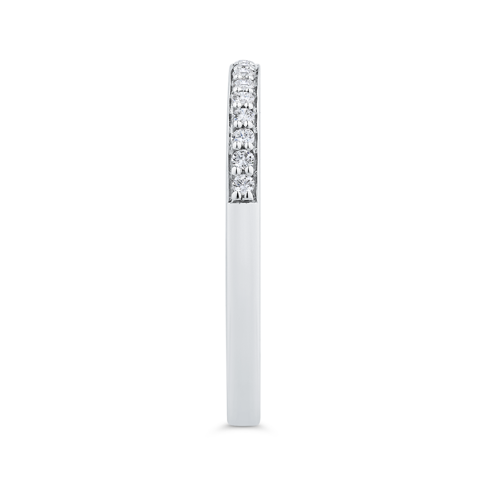 14K White Gold Diamond Wedding Band