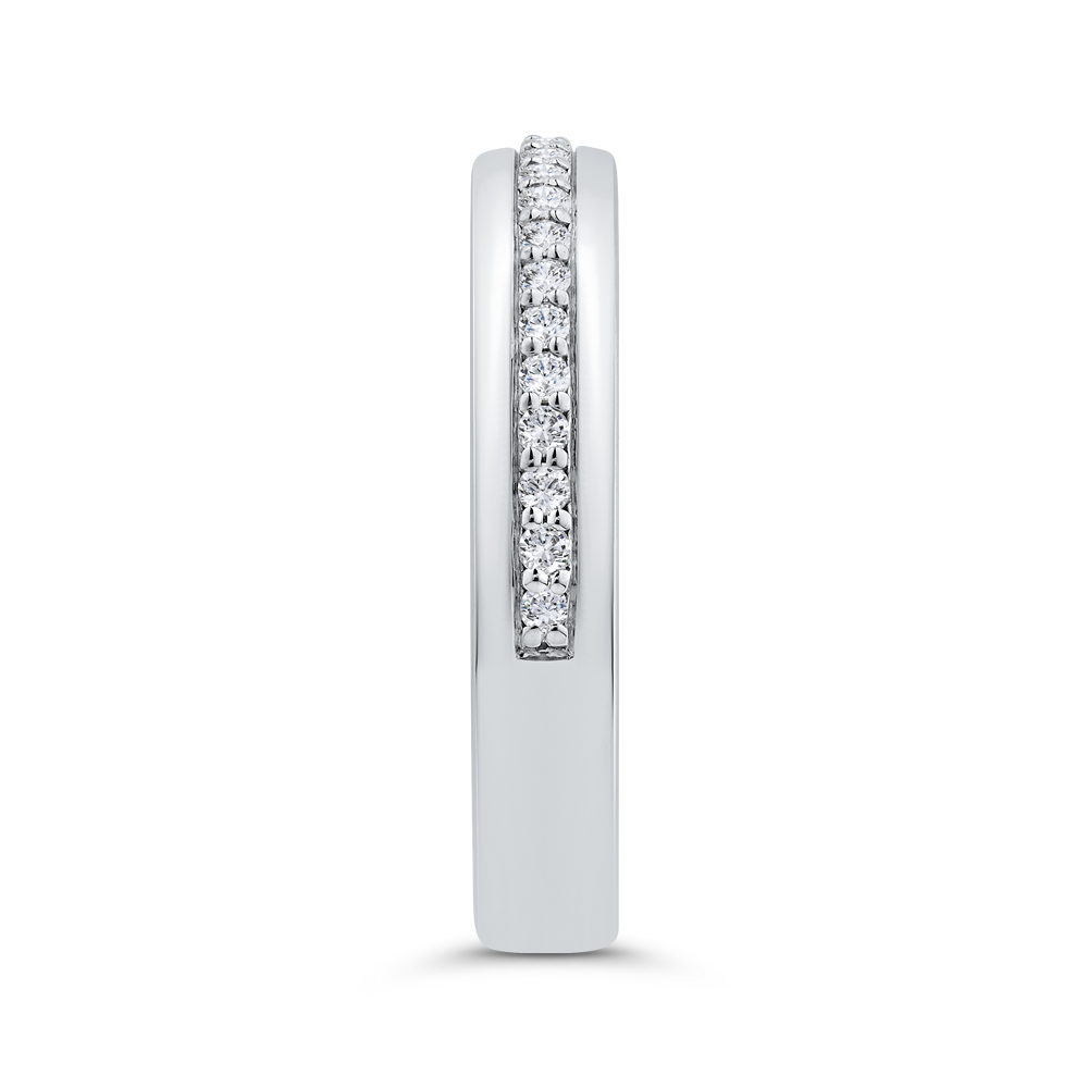 14K White Gold Diamond Wedding Band