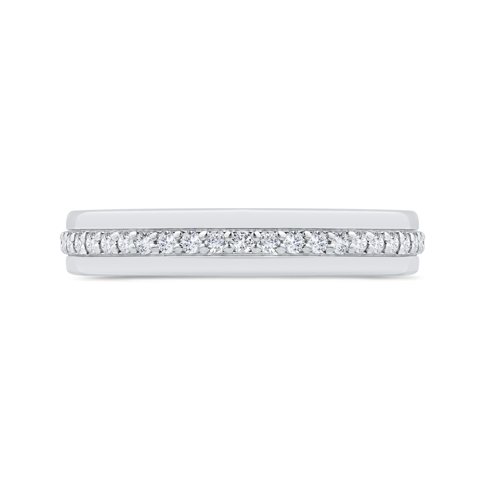 14K White Gold Diamond Wedding Band