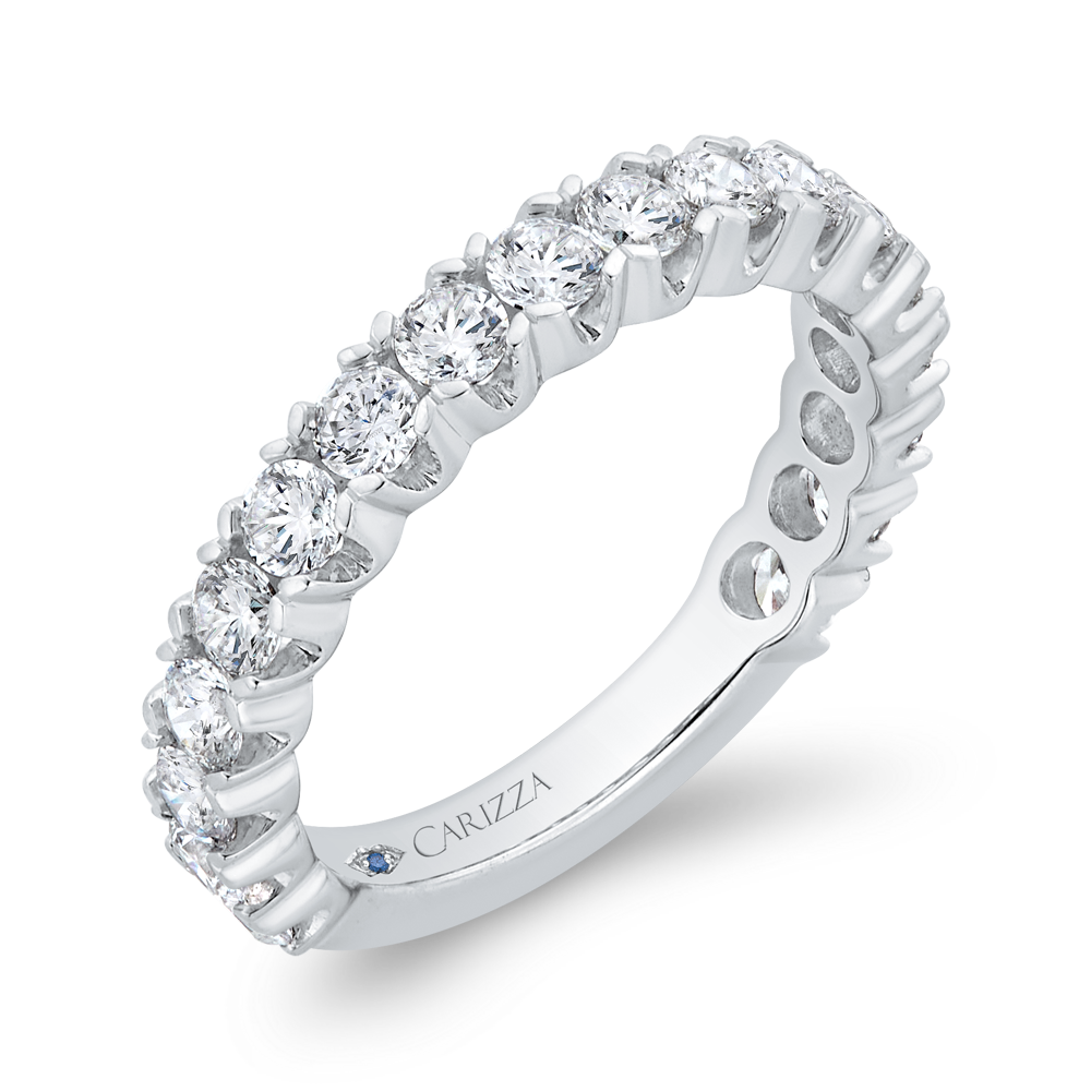 14K White Gold Diamond Wedding Band