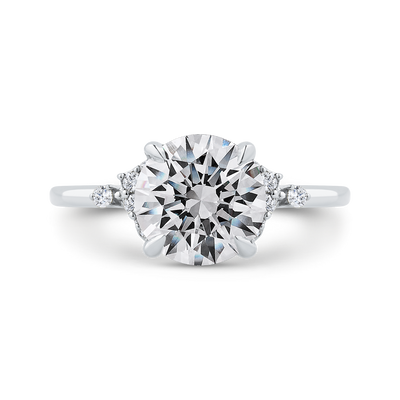 14K White Gold Diamond Engagement Ring (Semi-Mount)