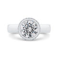 14K White Gold Diamond Engagement Ring (Semi-Mount)