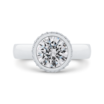 14K White Gold Diamond Engagement Ring (Semi-Mount)
