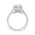 14K White Gold Pear Diamond Halo Engagement Ring with Split Shank (Semi-Mount)