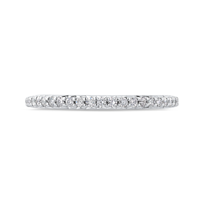 Round Diamond Half-Eternity Wedding Band in 14K White Gold