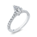 14K White Gold Pear Diamond Engagement Ring (Semi-Mount)