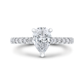14K White Gold Pear Diamond Engagement Ring (Semi-Mount)