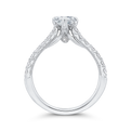 14K White Gold Pear Diamond Engagement Ring (Semi-Mount)