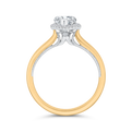 14K Two-Tone Gold Pear Diamond Halo Engagement Ring (Semi-Mount)