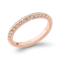Double Row Diamond Wedding Band with Round Shank in 14K Rose Gold