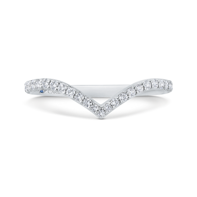 Half Run Diamond Wedding Band in 14K White Gold