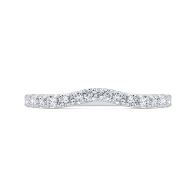 Diamond Counter Wedding Band in 14K White Gold