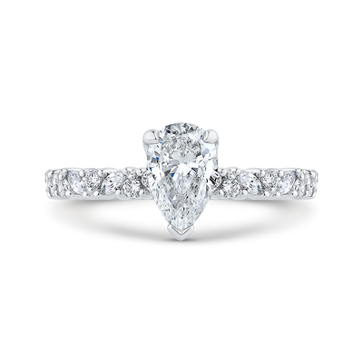 Pear Cut Diamond Engagement Ring in 14K White Gold (Semi-Mount)