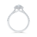 14K White Gold Pear Diamond Double Halo Engagement Ring  (Semi-Mount)