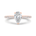 Cushion Cut Diamond Solitaire Plus Engagement Ring in 14K Rose Gold (Semi-Mount)