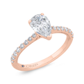 Cushion Cut Diamond Solitaire Plus Engagement Ring in 14K Rose Gold (Semi-Mount)
