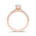 Cushion Cut Diamond Solitaire Plus Engagement Ring in 14K Rose Gold (Semi-Mount)