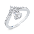 14K White Gold Pear Diamond Engagement Ring (Semi-Mount)