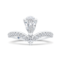 14K White Gold Pear Diamond Engagement Ring (Semi-Mount)