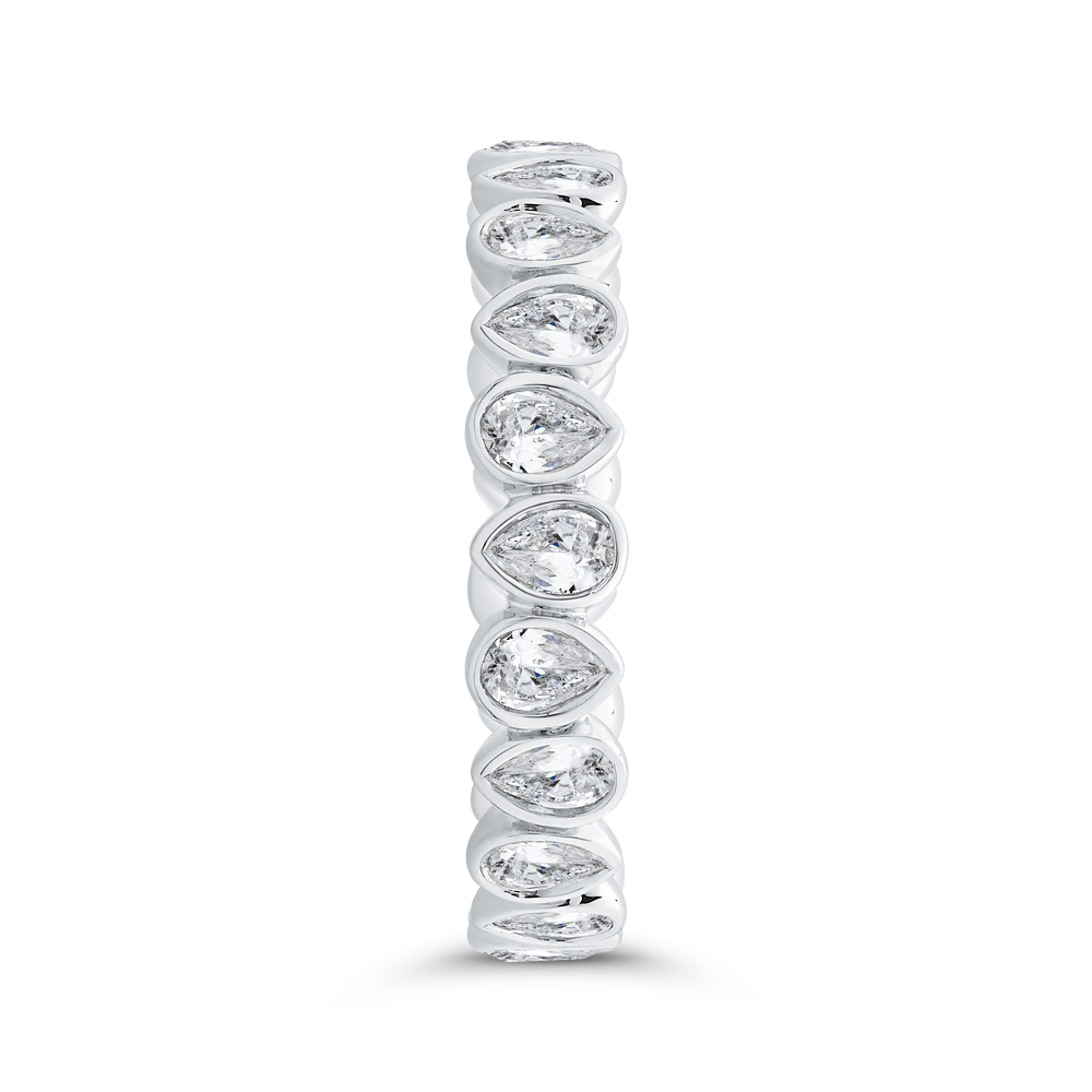 14K White Gold with Pear Diamond Eternity Ring