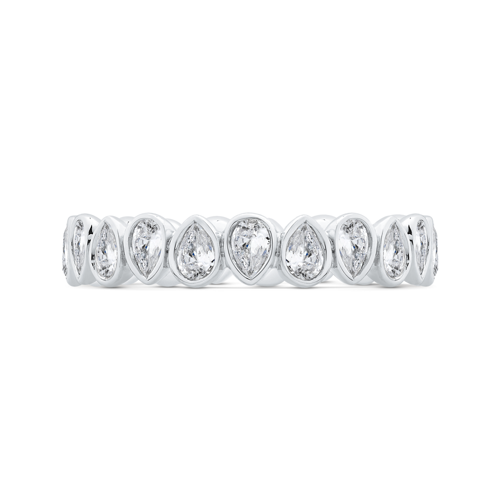14K White Gold with Pear Diamond Eternity Ring