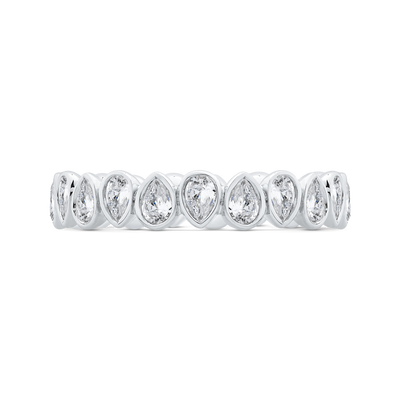 14K White Gold with Pear Diamond Eternity Ring
