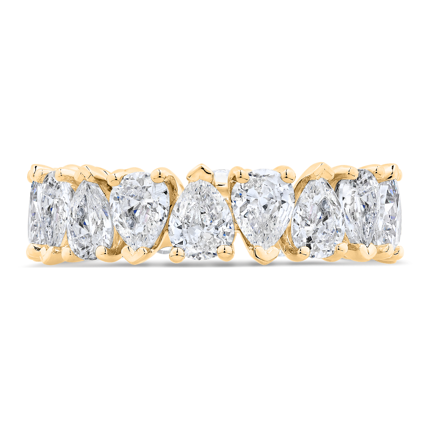 14K Yellow Gold with Pear Diamond Eternity Ring