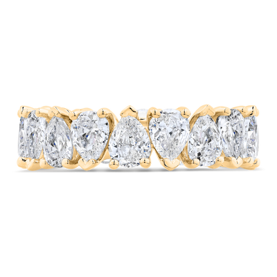14K Yellow Gold with Pear Diamond Eternity Ring