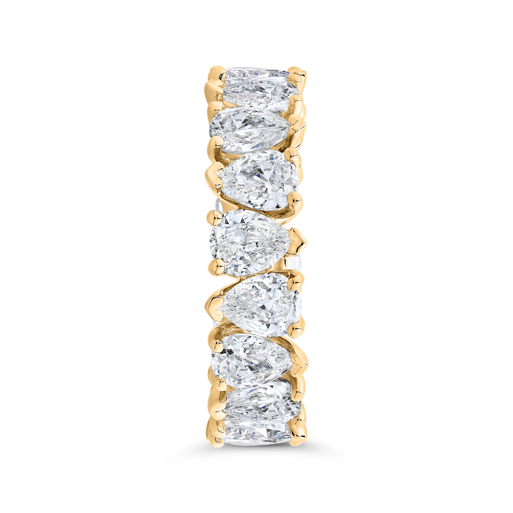 14K Yellow Gold with Pear Diamond Eternity Ring