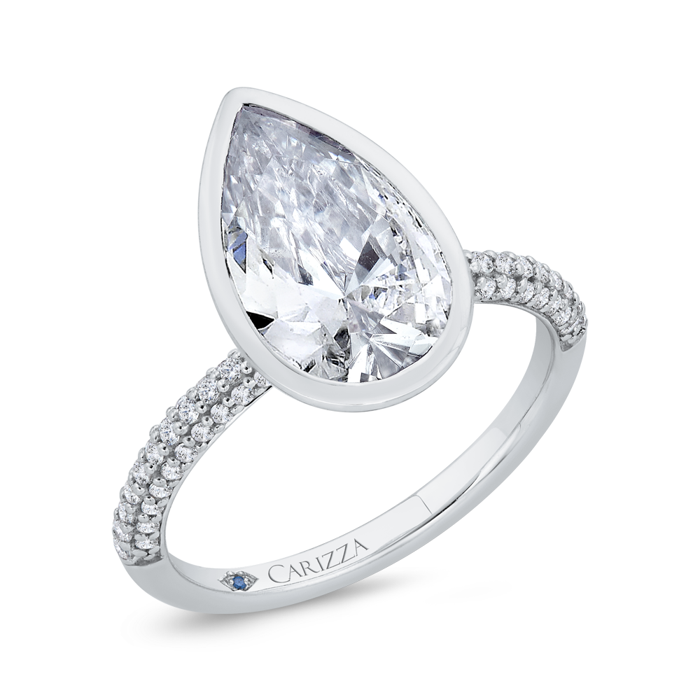 14K White Gold Diamond Engagement Ring (Semi-Mount)