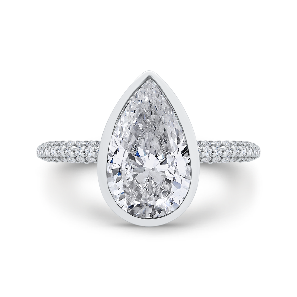 14K White Gold Diamond Engagement Ring (Semi-Mount)