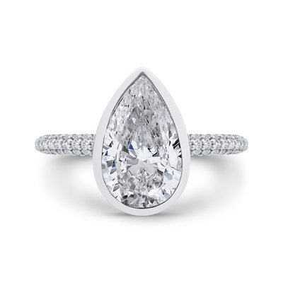 14K White Gold Diamond Engagement Ring (Semi-Mount)