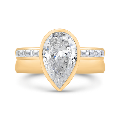 14K Yellow Gold Diamond Engagement Ring (Semi-Mount)