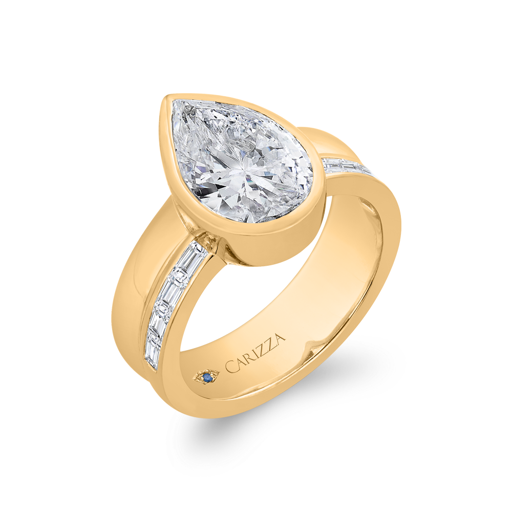 14K Yellow Gold Diamond Engagement Ring (Semi-Mount)