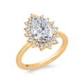 14K Yellow Gold Diamond Engagement Ring (Semi-Mount)