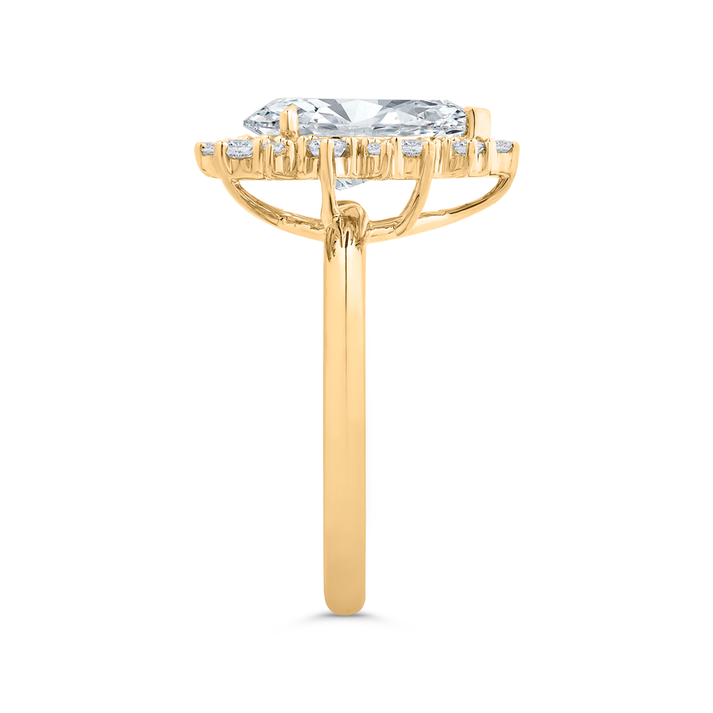 14K Yellow Gold Diamond Engagement Ring (Semi-Mount)