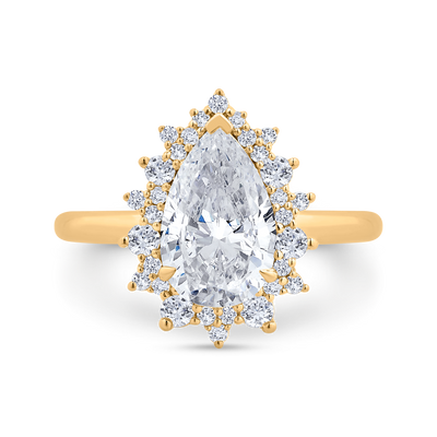 14K Yellow Gold Diamond Engagement Ring (Semi-Mount)