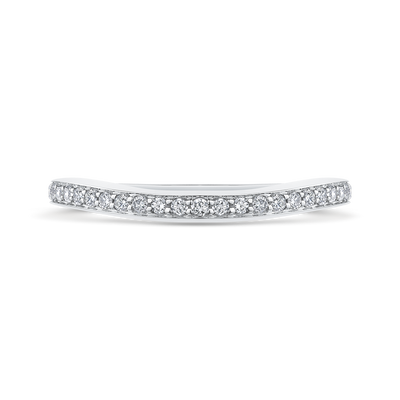 Round Diamond Half-Eternity Wedding Band in 14K White Gold