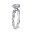 Emerald Cut Diamond Vintage Engagement Ring in 14K White Gold (Semi-Mount)