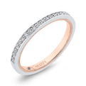 Round Diamond Half-Eternity Wedding Band in 14K Two Tone Gold