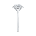 Emerald Cut Diamond Engagement Ring with Round Shank in 14K White Gold (Semi-Mount)