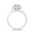 Emerald Cut Diamond Engagement Ring with Round Shank in 14K White Gold (Semi-Mount)