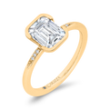 14K Yellow Gold Emerald Cut Diamond Engagement Ring (Semi-Mount)