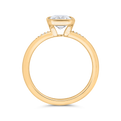 14K Yellow Gold Emerald Cut Diamond Engagement Ring (Semi-Mount)