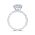 14K White Gold Emerald Cut Diamond Engagement Ring (Semi-Mount)