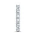 14K White Gold with Round & Emerald Diamond Eternity Ring