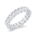 14K White Gold with Emerald Diamond Eternity Ring